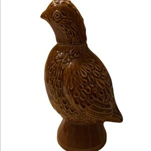 Vintage 1968 Old Mr Boston Ceramic Quail Liquor Bottle OMB #2 good condition